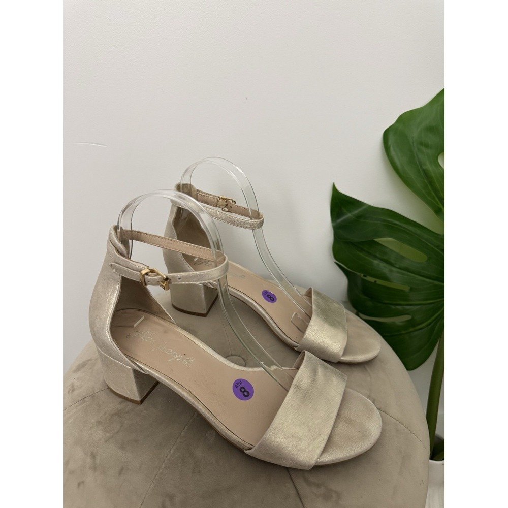 FREE PEOPLE Marigold‎  Beige  Block Heel Sandals Womens Size 8